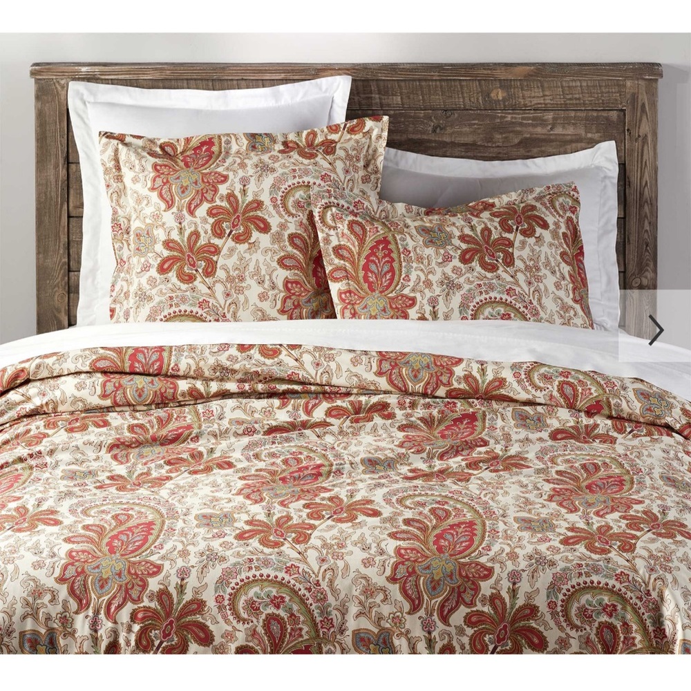 Pottery Barn Charlie Paisley Organic  King Size Duvet Cover